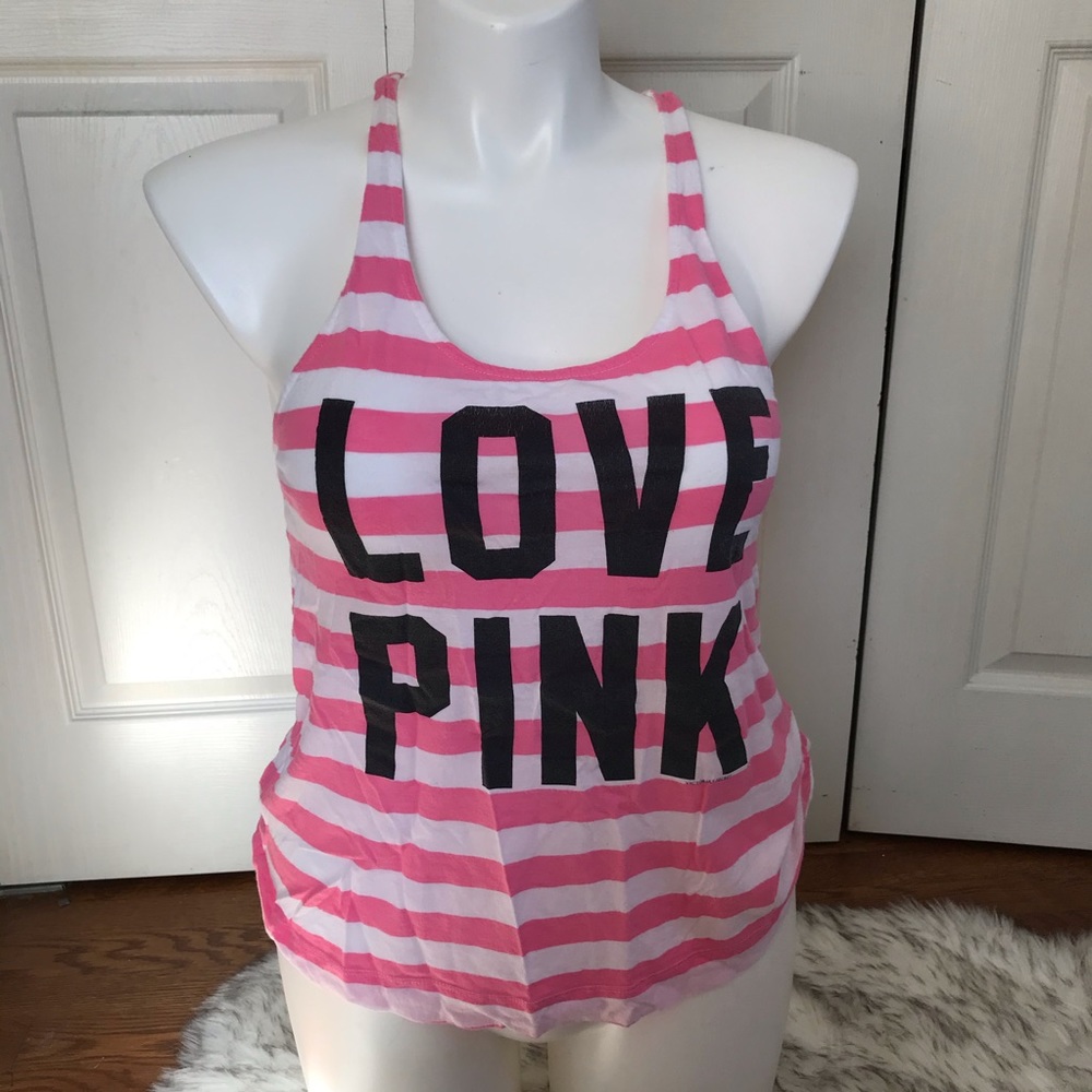 Victoria’s Secret pink tank top striped love pink